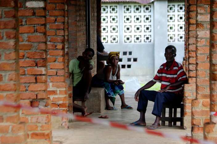 People suspecting of Ebola Virus wait at a treatment centre in Bikoro Democratic Republic of Congo.