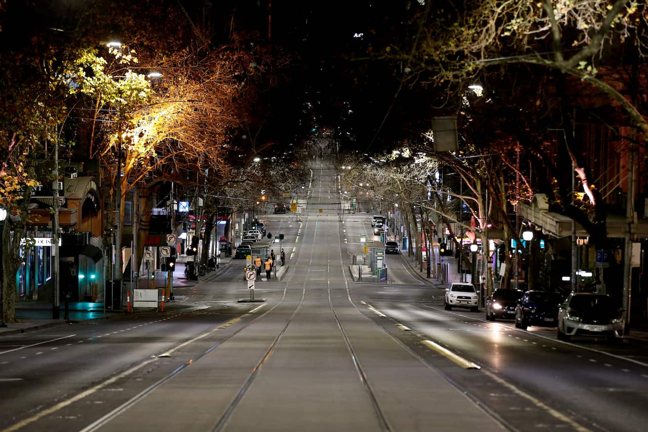 Residents in Melbourne are now required to comply with a city-wide nightly curfew. 