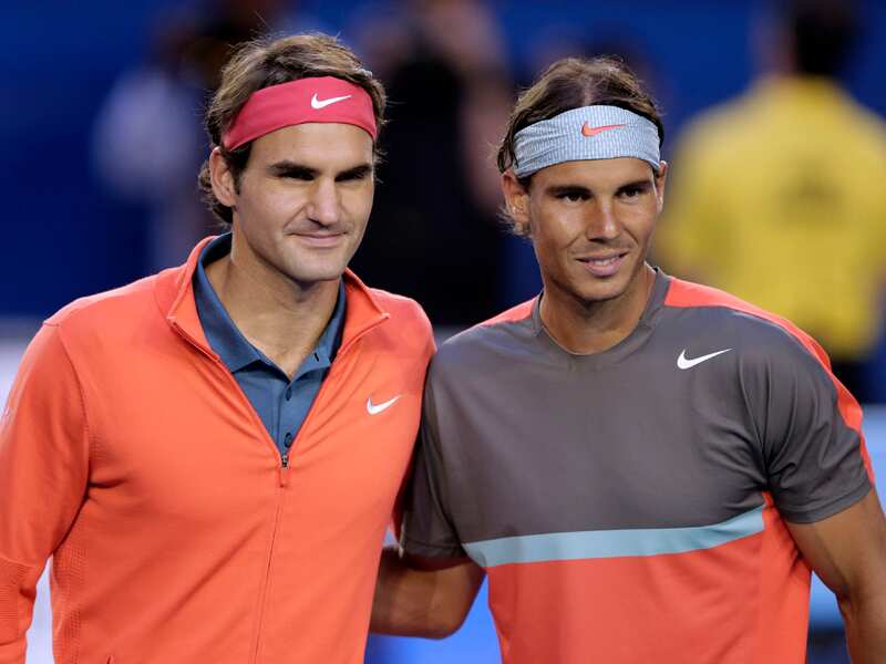 Rafael Nadal, right, and Roger Federer