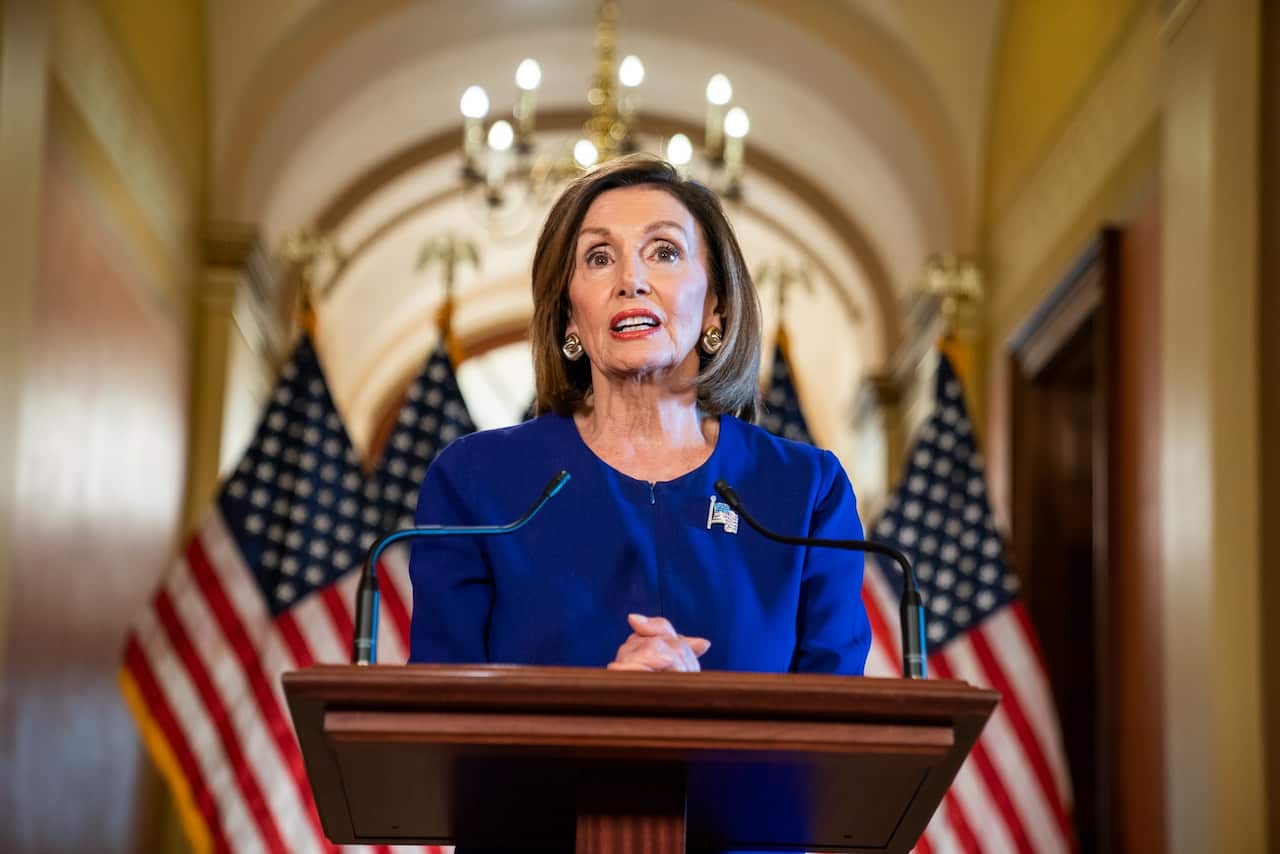 Nancy Pelosi announcing the House will begin a formal impeachment inquiry into US President Donald Trump