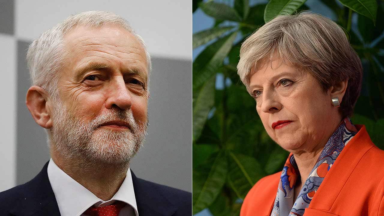 Jeremy Corbyn and Theresa May