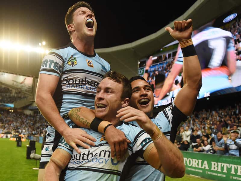 The Sharks celebrate