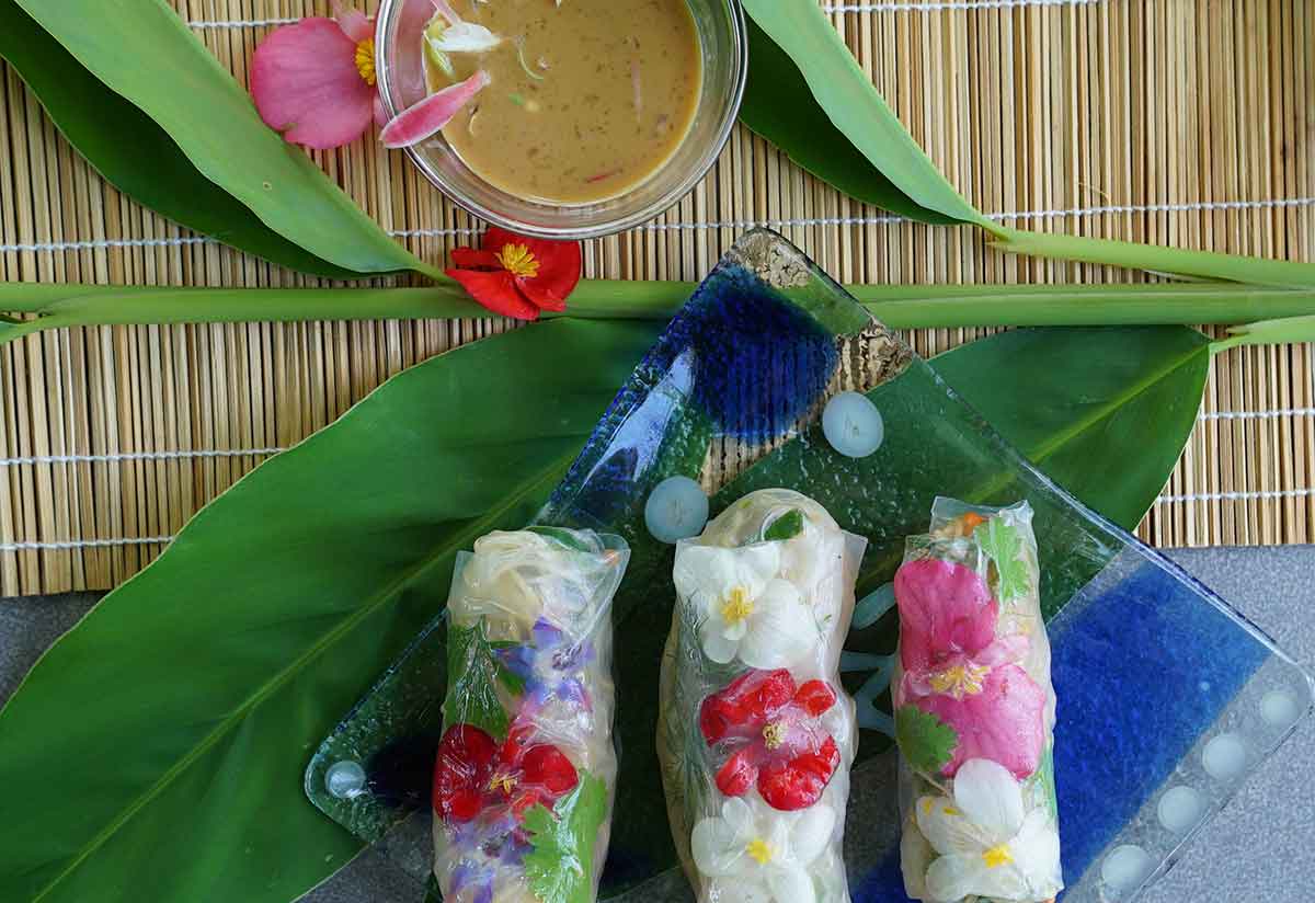 Floral spring rolls