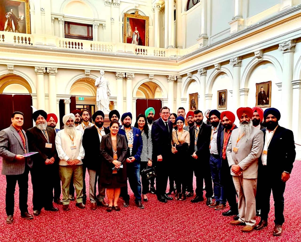 A group of community representatives invited by AISG, with the Premier at Queens Hall in parliament house