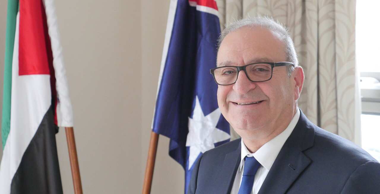 Palestinian ambassador Izzat Abdulhadi at his Canberra office on July 31, 2017