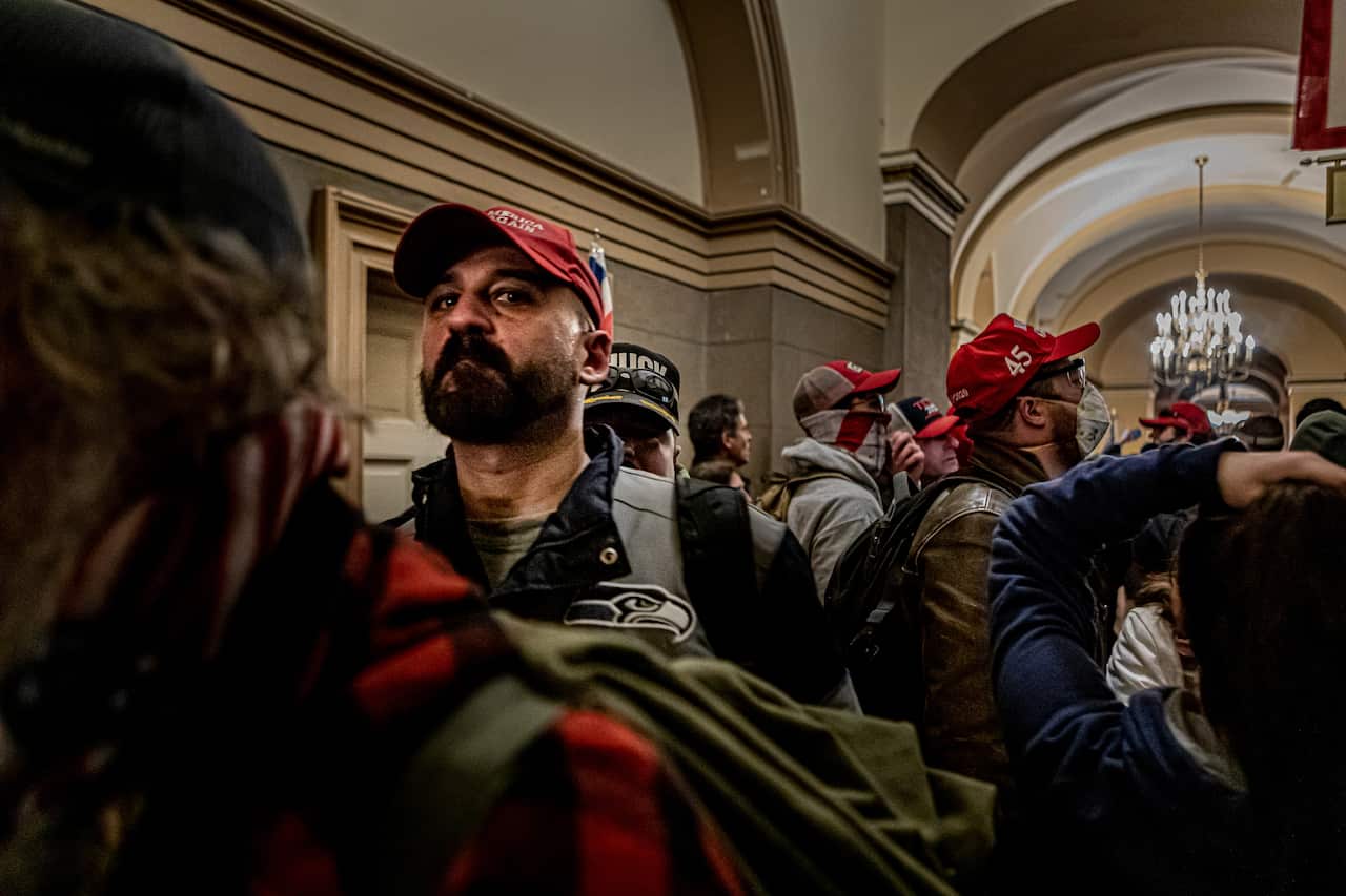 Pro-Trump supporters and far-right forces flooded Washington DC to protest Donald Trump's election loss. on 6 January, 2021.