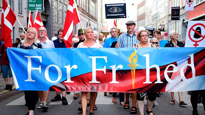demo in Denmark supports ban on niqab