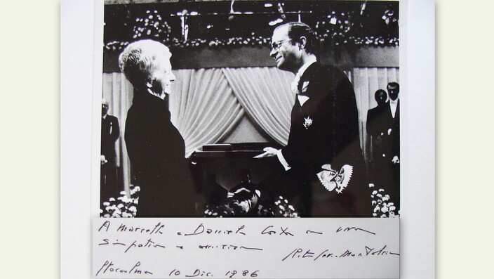 Foto di Rita Levi Montalcini con dedica a Marcello e Daniela Costa