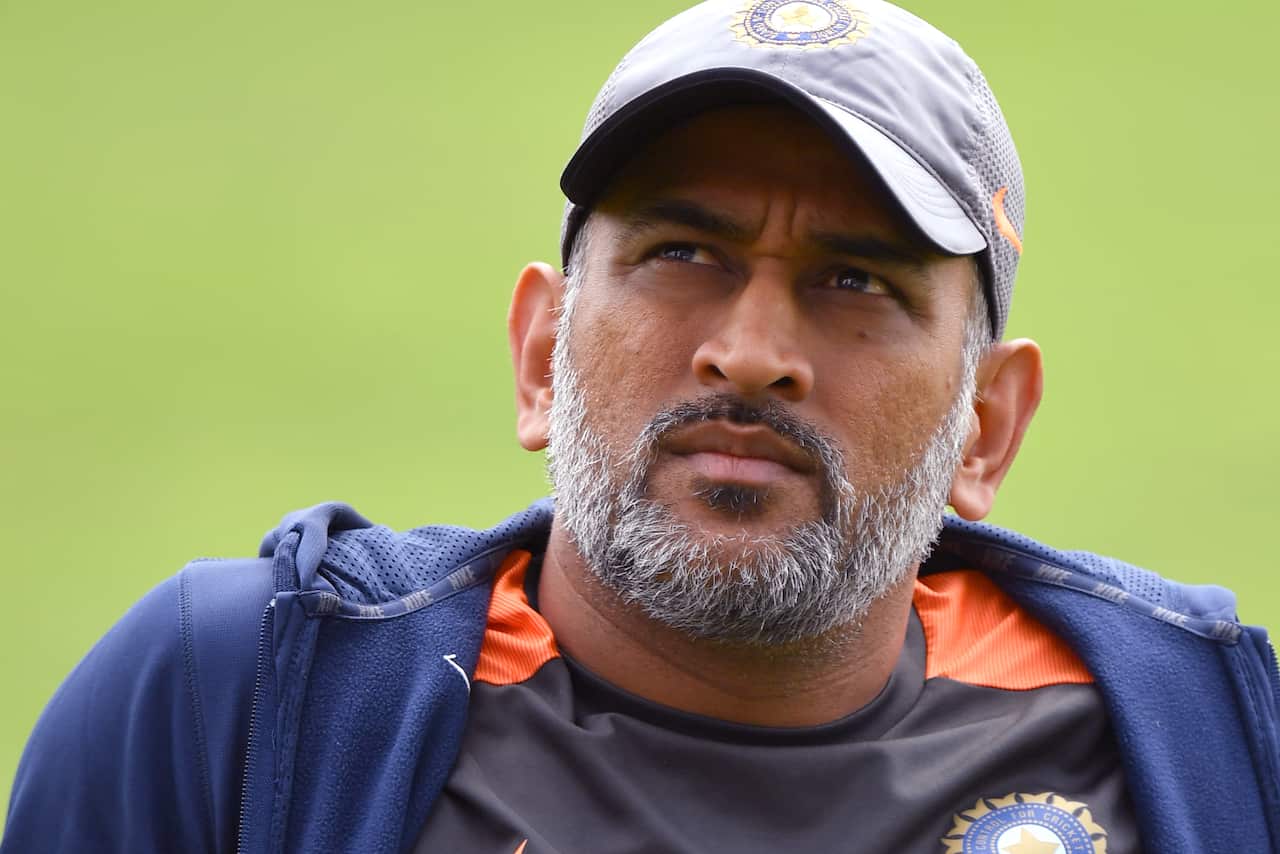 India's MS Dhoni during a nets session at Headingley Carnegie, Leeds.