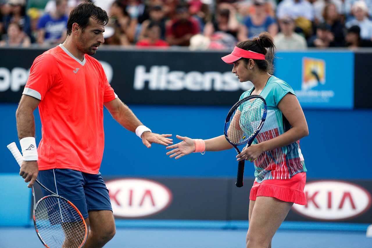 Sania Mirza and Ivan Dodig, the mixed doubles pair in the Aus Open semi finals today