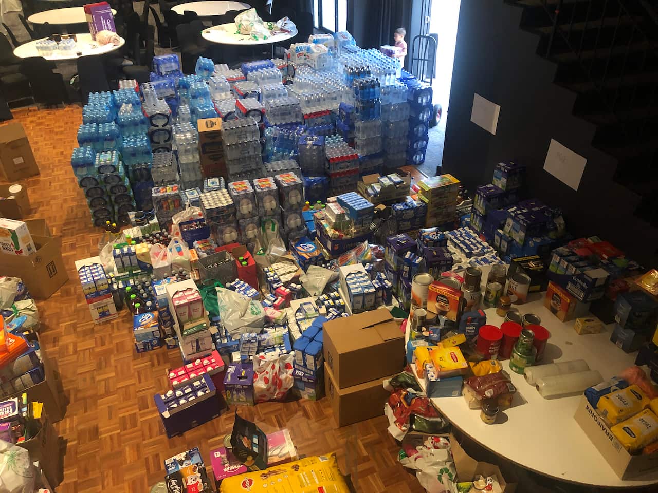 Donations at Bonnyrigg sports centre in Sydney.