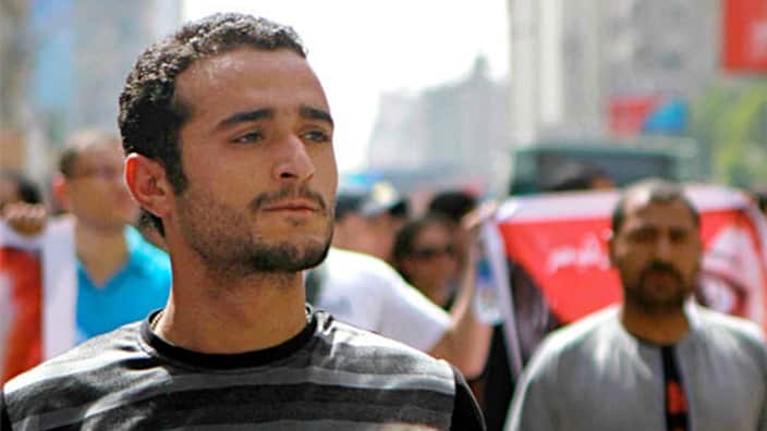 Activist Ahmed Douma is jailed in Egypt for "unlawful" protests