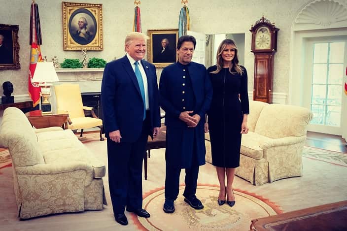 Prime Minister Imran Khan with US President Donald Trump and US First Lady Melania Trump
