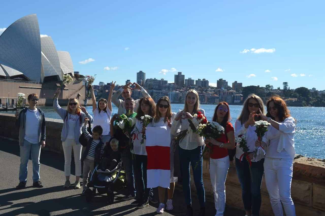 Women in Sydney supporting Belarus