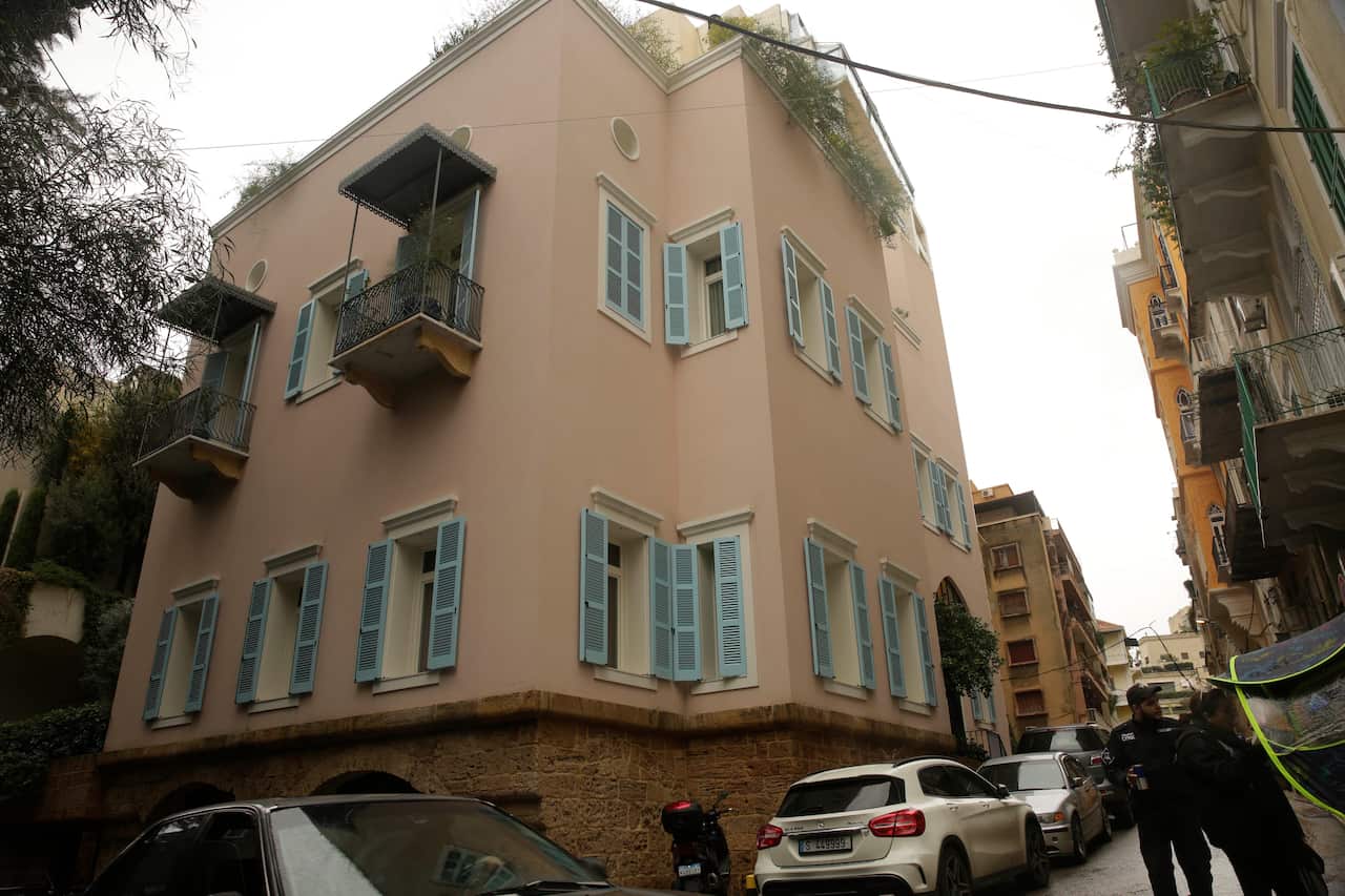 The home of former Nissan Chairman Carlos Ghosn in Beirut, Lebanon, where he is now believed to be. 