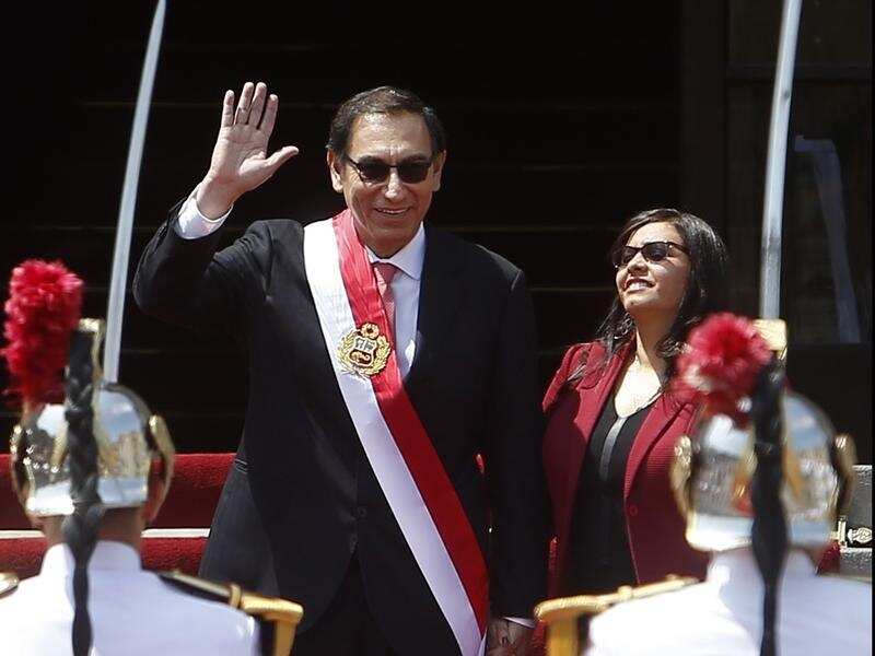 Peru's new President Martin Vizcarra and his wife Maribel Diaz