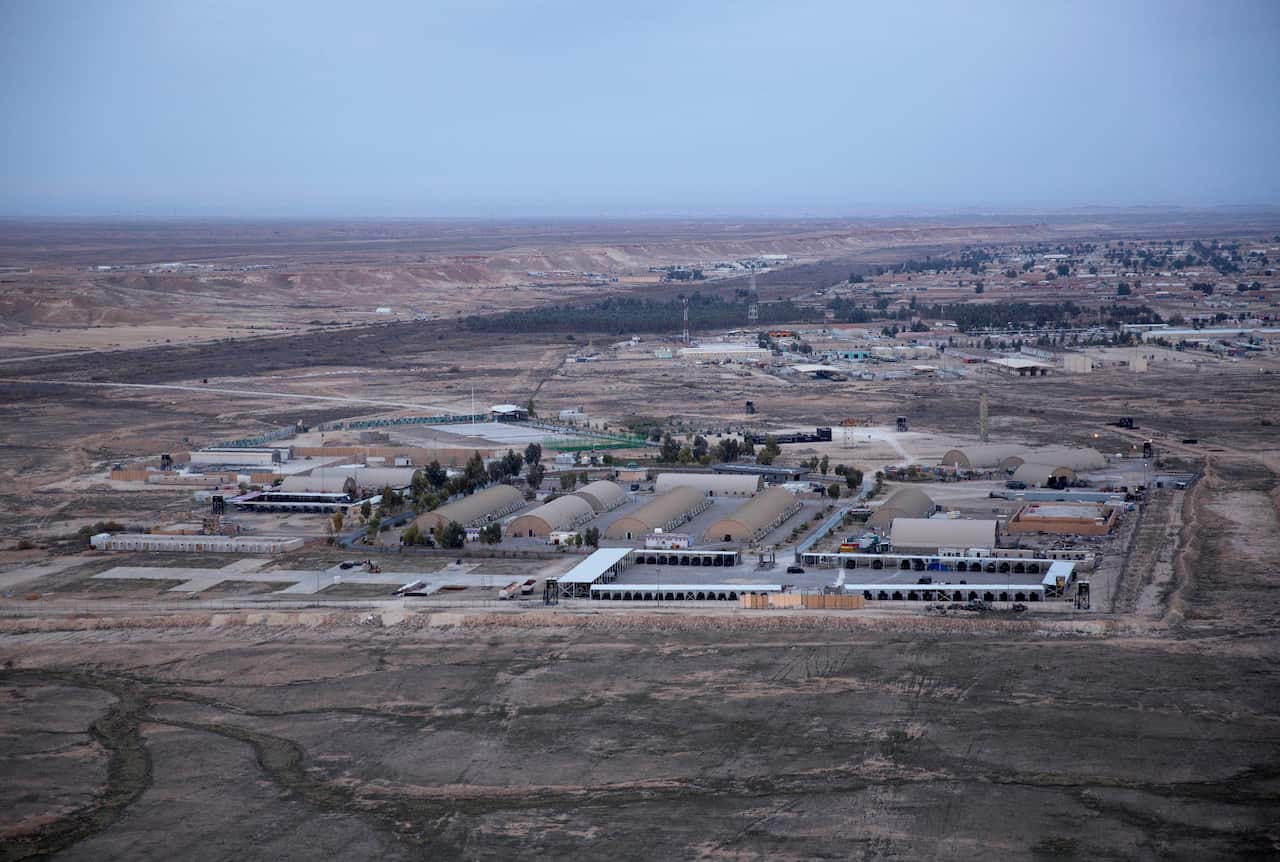 Ain al-Asad air base in the western Anbar desert, Iraq, which was struck by Iran in a retaliation attack.