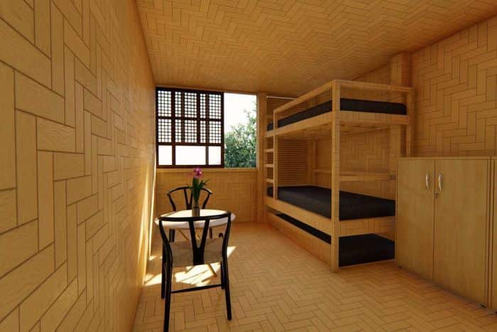 The inside of one of the houses 