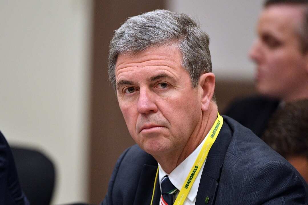 Nationals Member for Lyne David Gillespie at the Nationals Federal Council at the Canberra Hyatt Hotel in Canberra, Saturday, August 18, 2018. (AAP Image/Mick Tsikas) NO ARCHIVING
