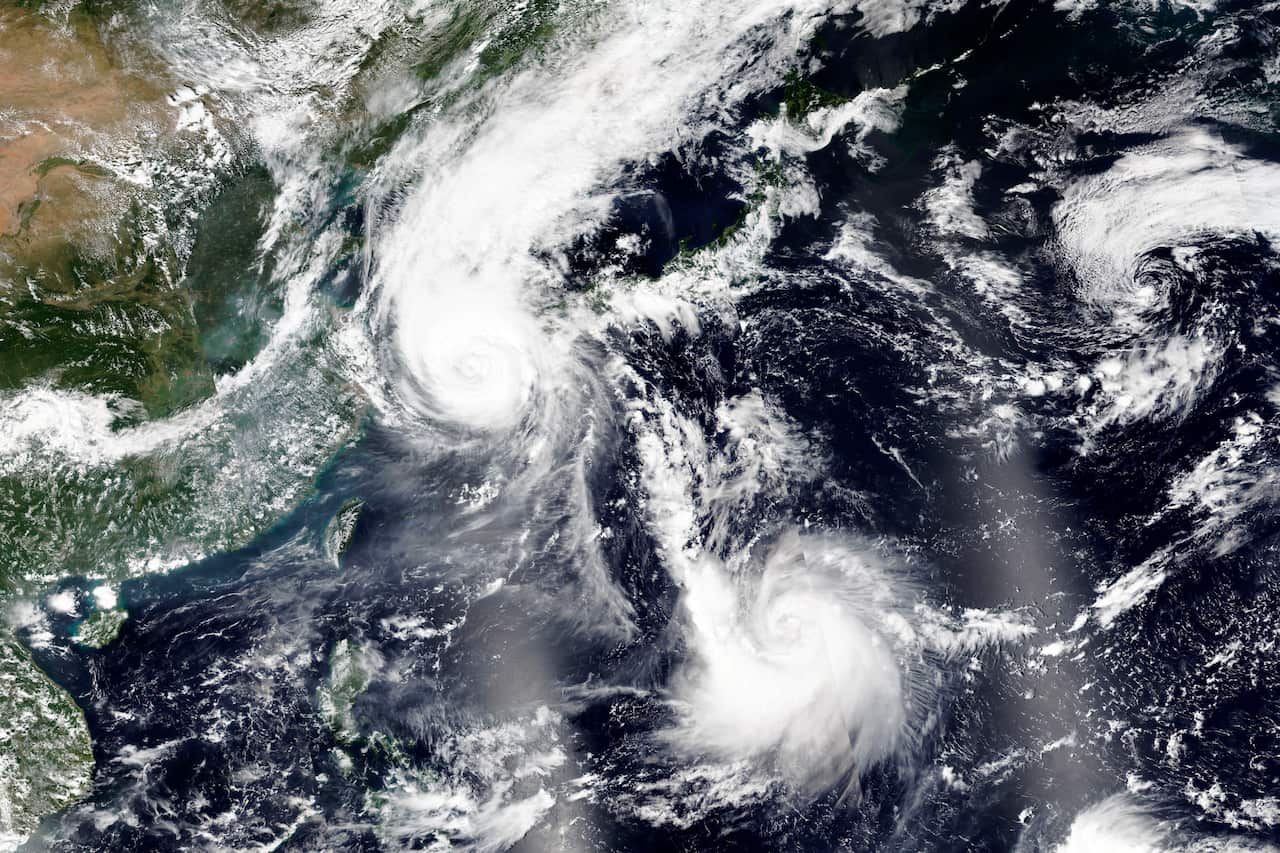Typhoon Maysak over South Korea.