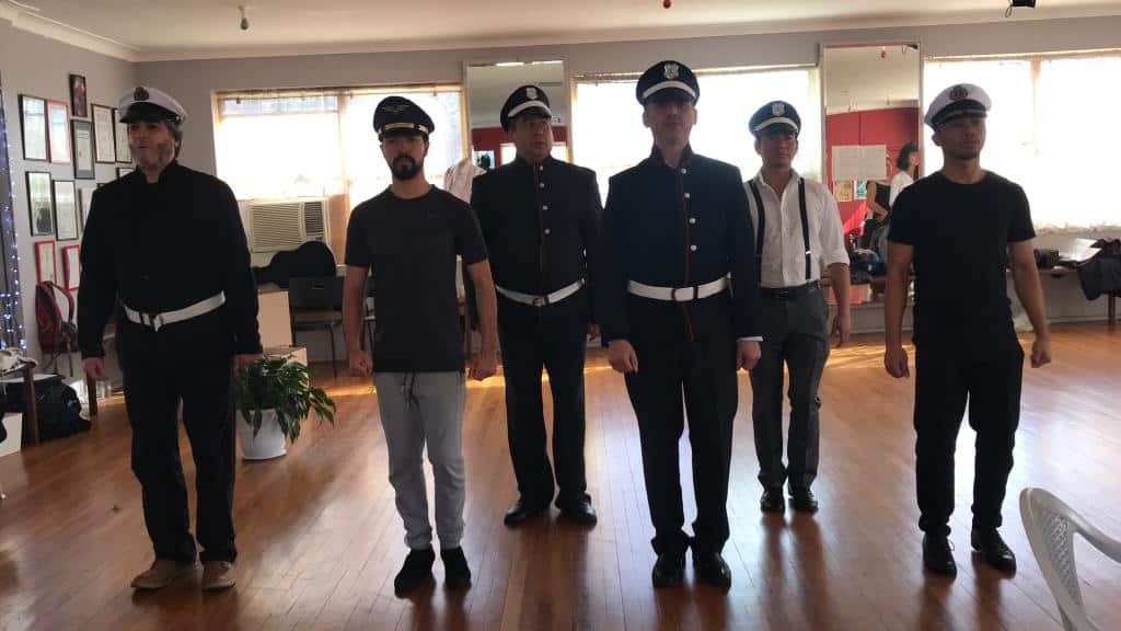 Parte del elenco en los ensayos de "Eva Perón, el musical"