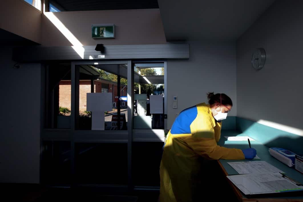 A hospital worker in Adelaide this week.