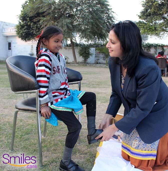Mandeep Sidhu at rural school