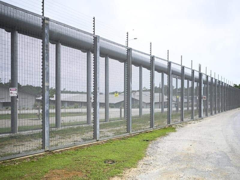 Detention centre fence.