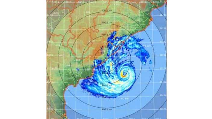 In this satellite image acquired from the Indian Metrological Department, shows Cyclone Fani in the Bay of Bengal on Thursday, May 2, 2019. Hundreds of thousands of people were evacuated along India’s eastern coast on Thursday as authorities braced for a