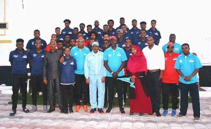 Somali President, Somali-Australian Football team, at Somali Presidental Palce