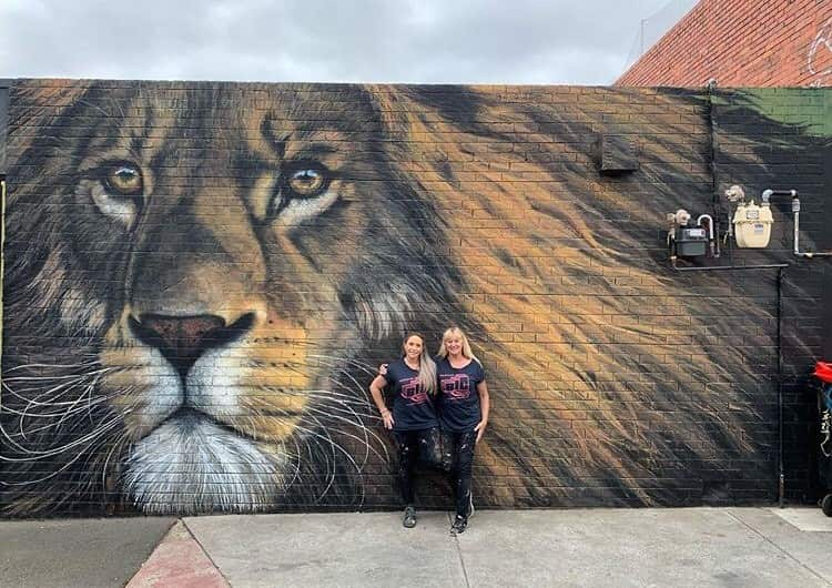 Melissa Turner and Brigitte Dawson with their creation 'Fearless'.