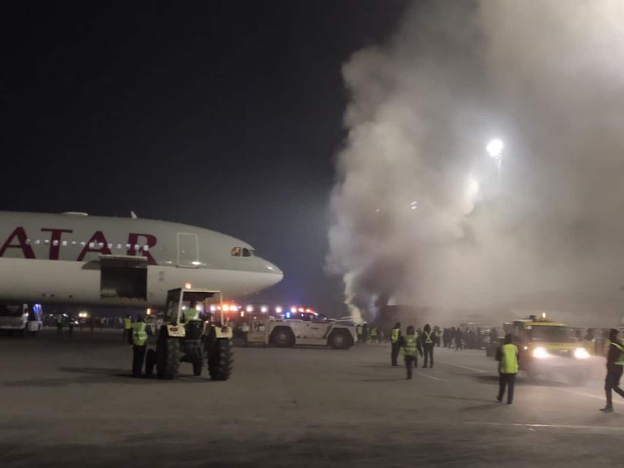 Fire at Kathmandu international airport forced flights to be diverted.
