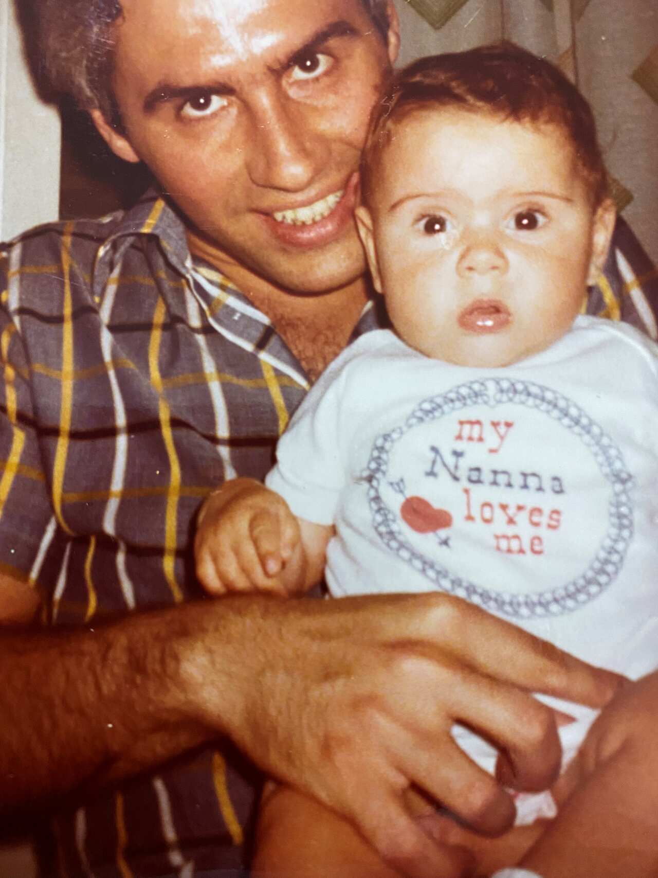 Francesco Pascalis in 1978 with his daughter when she was six months old.