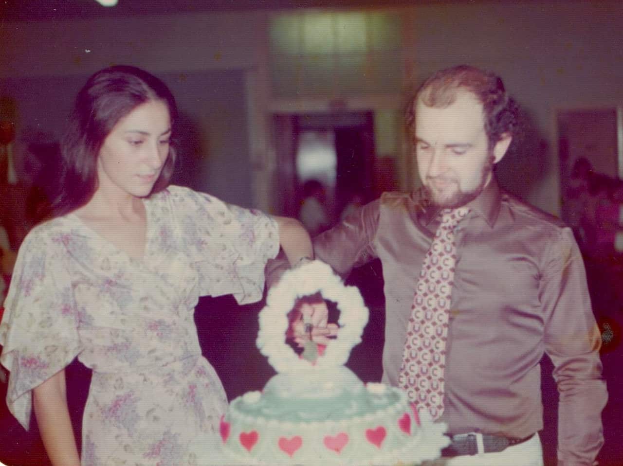 Frank Portelli cuts the cake on his engagement day