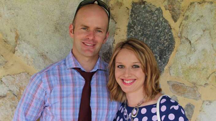 Father-of-two Charlie McCarthy (32) with his wife Nicole McCarthy.