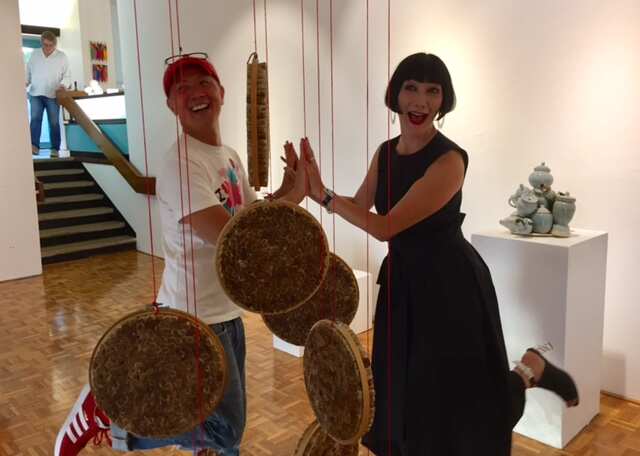 JDT Peranakan Exhibition with curator Claudia Chan Shaw at Chrissie Cotter Gallery Sydney 