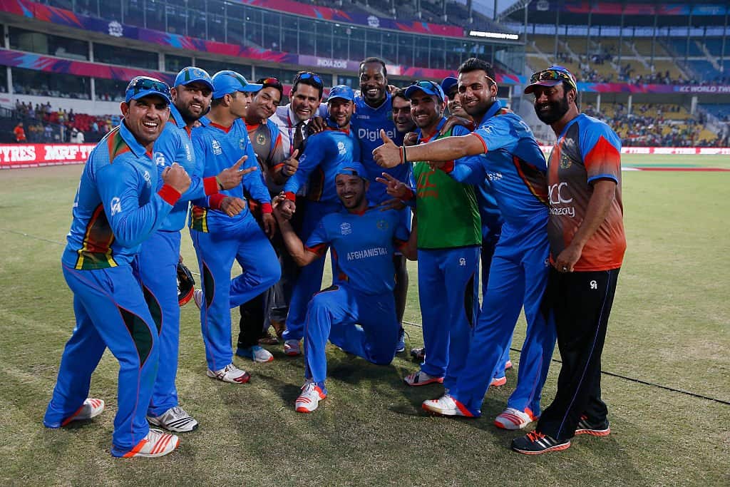 Afghanistan seal historic win over West Indies, Chris Gayle celebrates with winners