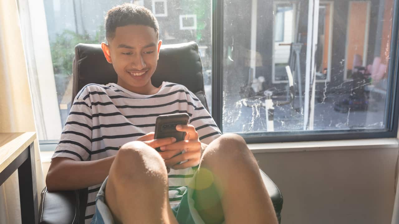 Boy with phone
