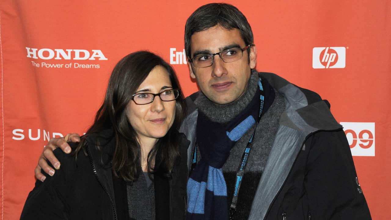 Andrij Parekh and Director-wife Sophie Barthes attend the premiere of "Cold Souls" during the 2009 Sundance Film Festival.