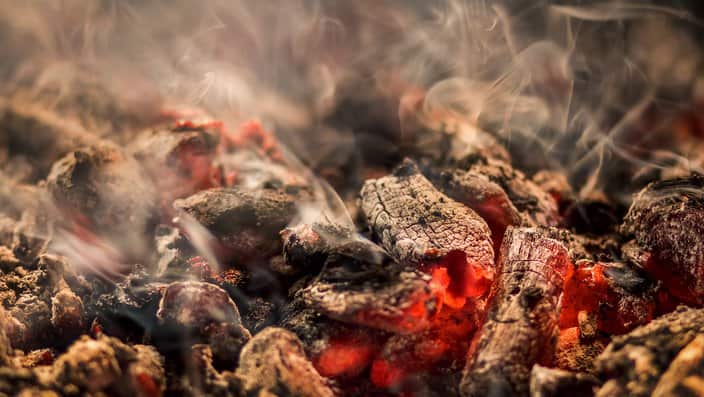 Red hot embers