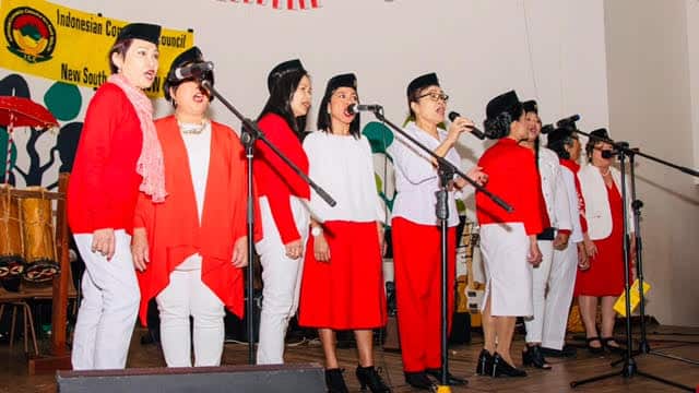 Indoneian choir Gita Suara celebrating Indonesian Independence Day.