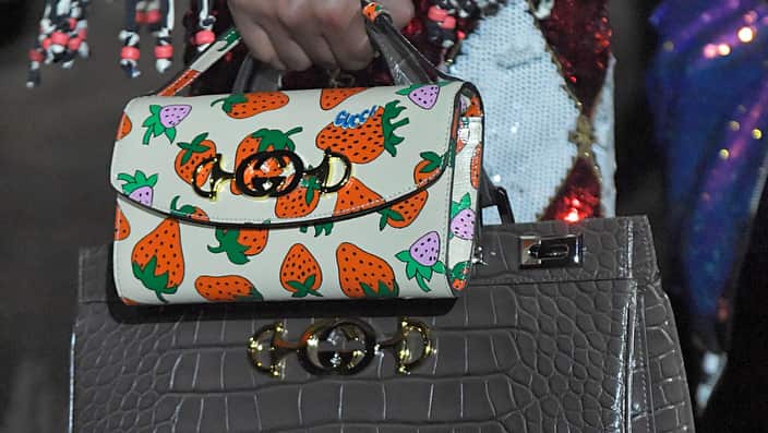 Details, accessories, handbags and shoes on the runway during the Gucci Fashion Show during Paris Fashion Week Spring Summer 2019 held in Paris, France on September 24, 2018. (Photo by Jonas Gustavsson/Sipa USA).