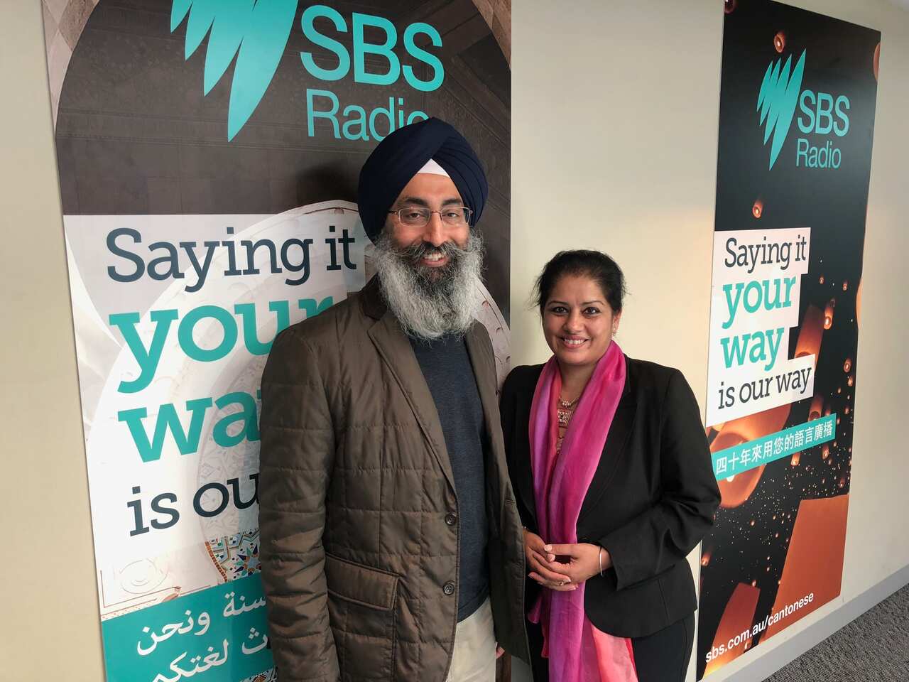 Mr Harinder Singh with the author at SBS studios Melbourne