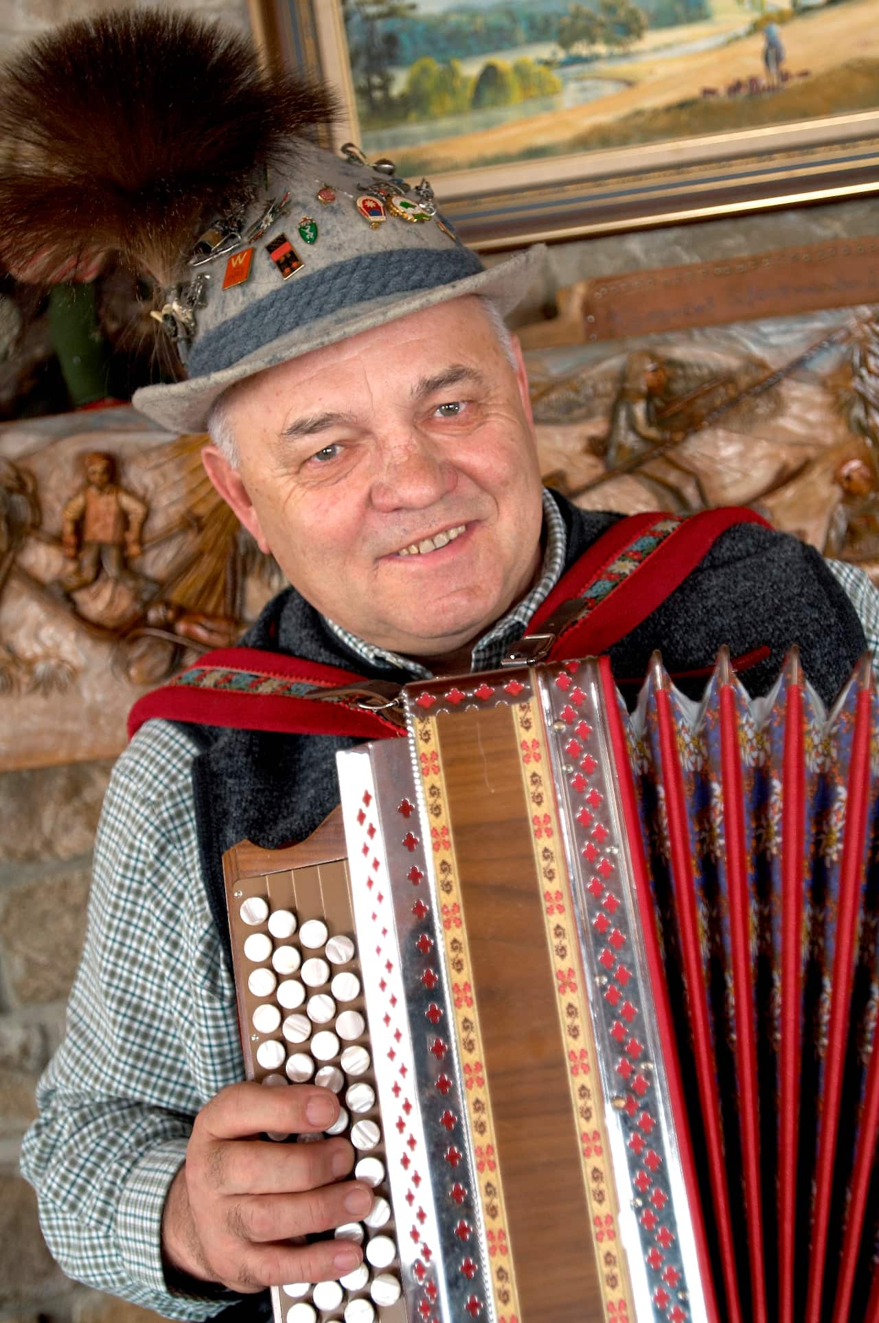 Hans greift selbst noch gerne zum Akkordion