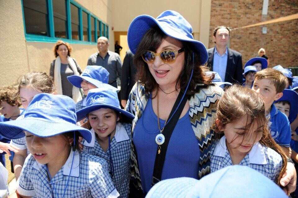 Haris Alexiou during a visit at Melbourne's Alphington Grammar in 2011.