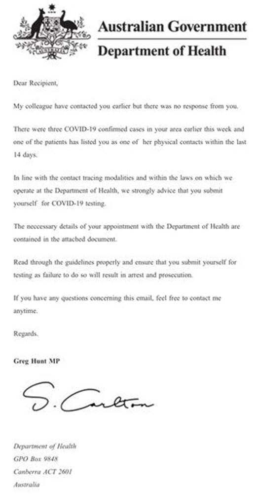 COVID-19 scam