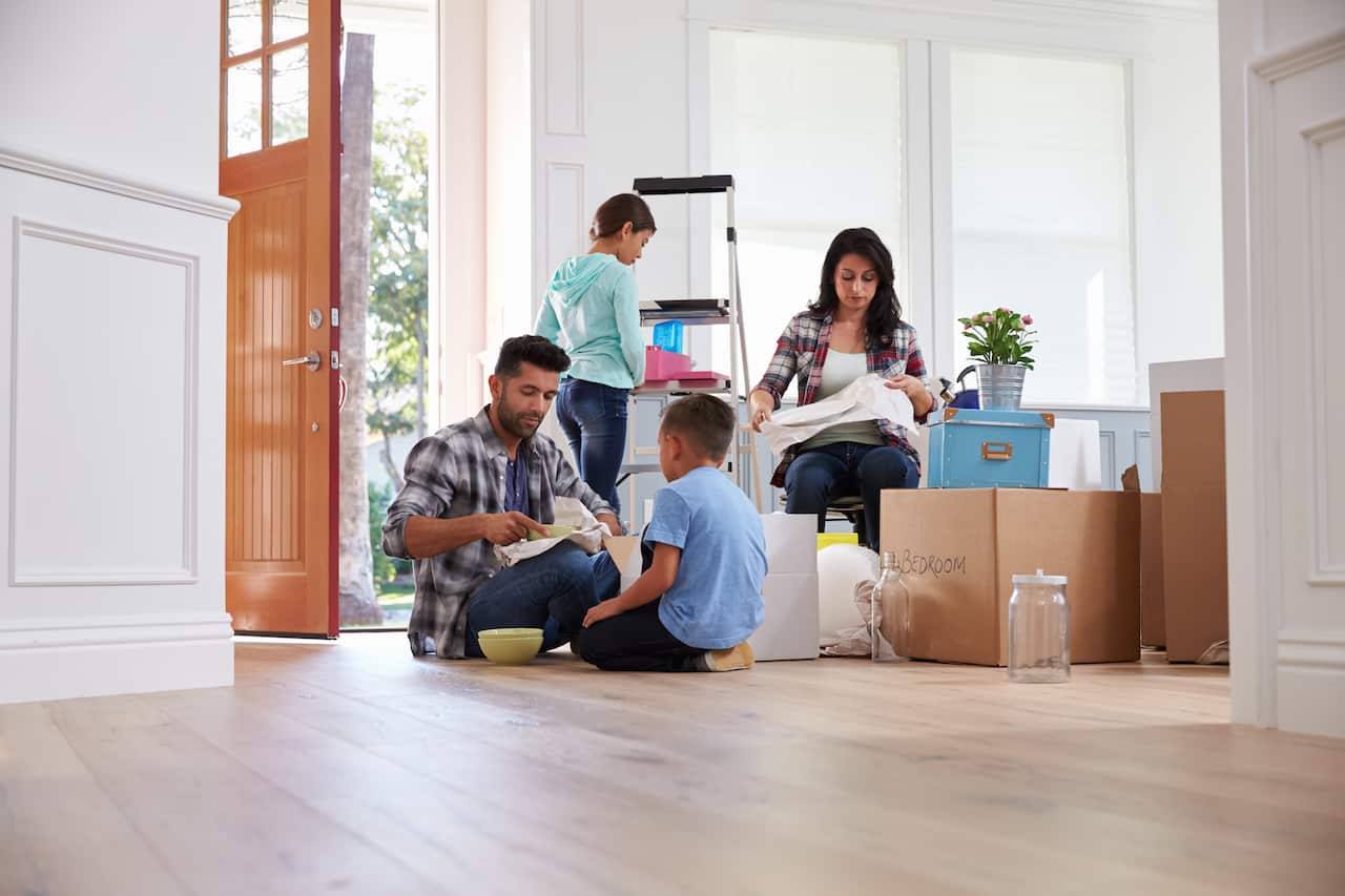 Family Moving Into New Home