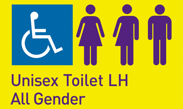 The bathrooms are clearly marked by a sign. (UTS)