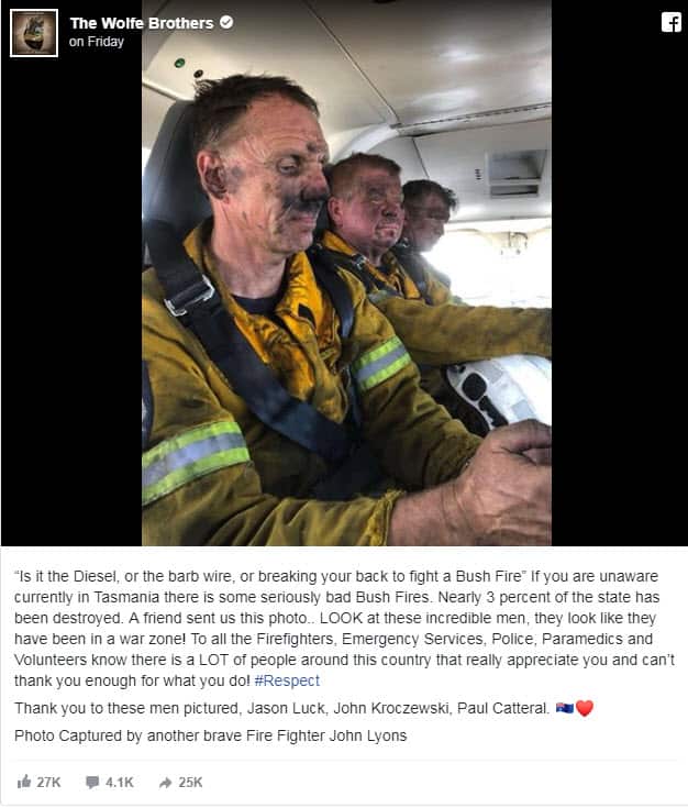 The image of the firefighters.