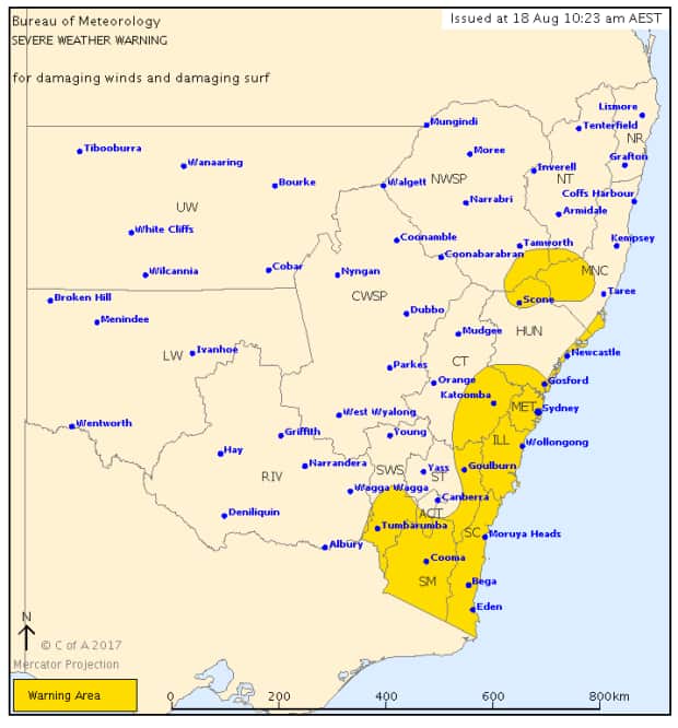 Severe weather warning August 18 2017